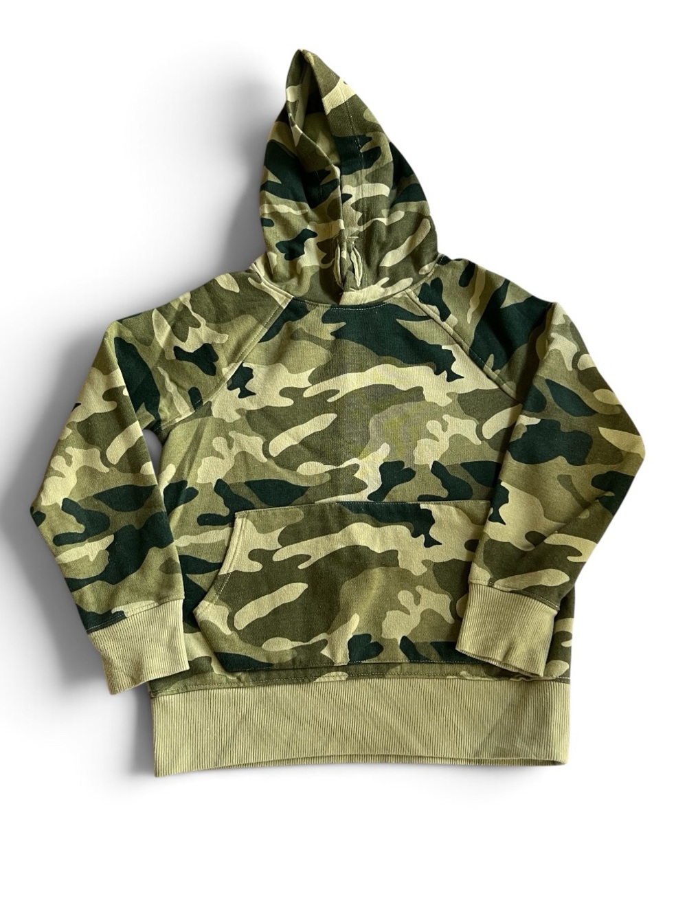 Wonder Nation Kids Camo Pullover Hoodie Size Small (6-7) Green Camouflage GUC